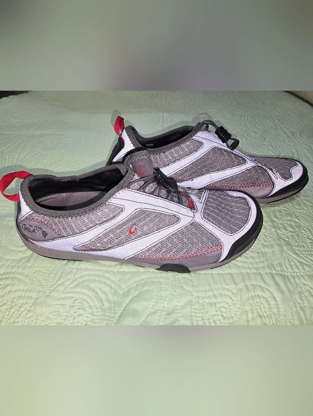 OluKai Gray and Red Men's Water Shoes
